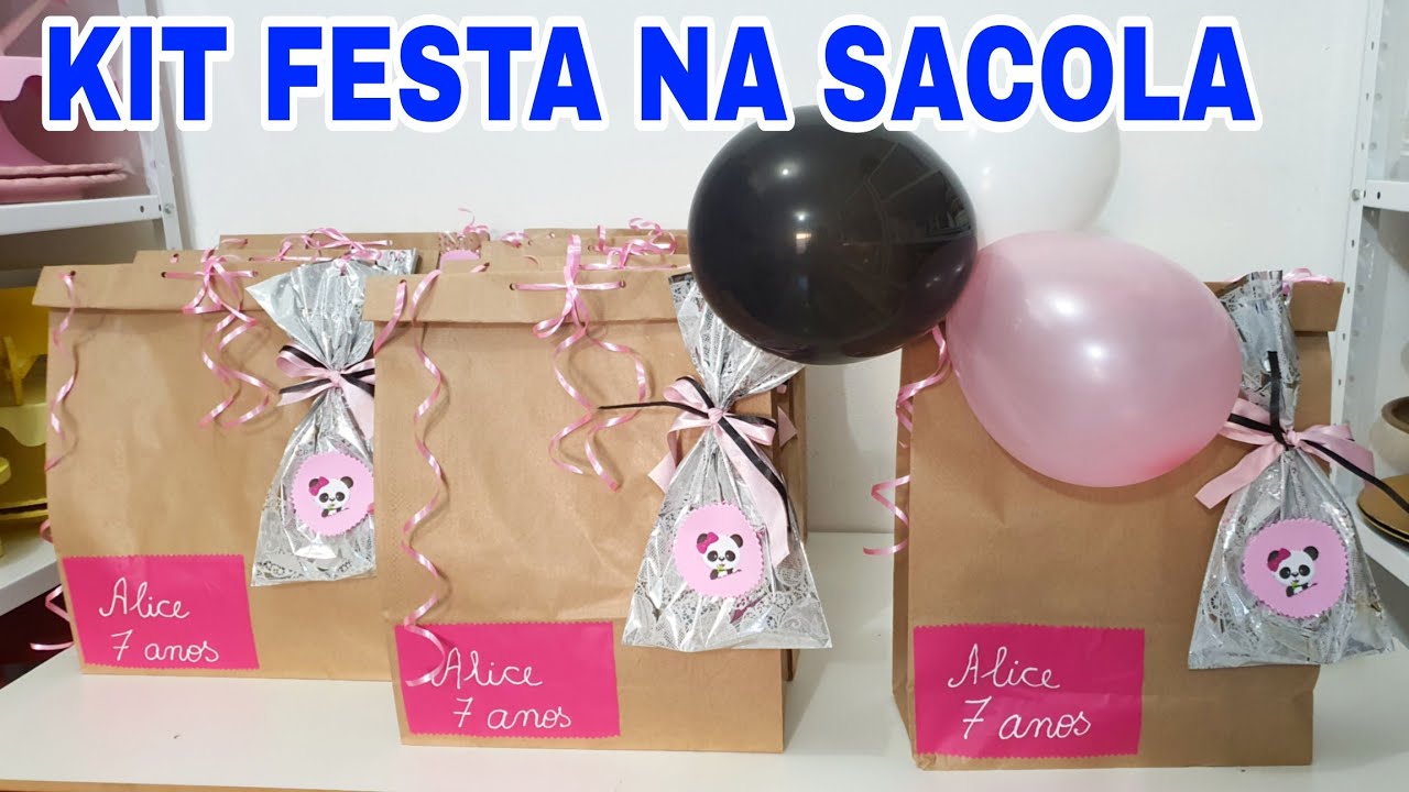 KIT FESTA NA SACOLA / festa DRIVE TRHU/ Festa Delivery Como montar Kit Festa