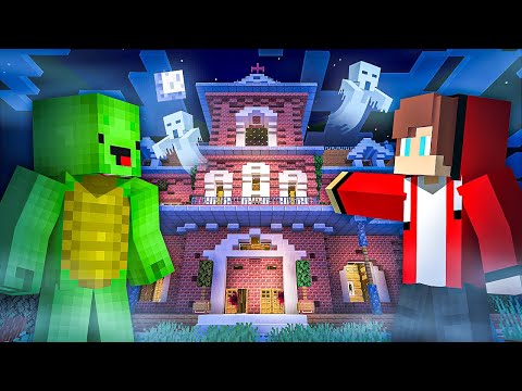 JJ And Mikey ESCAPING THE HAUNTED HOUSE - Minecraft Maizen Mizen Mazien Parody