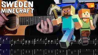 Sweden - Minecraft - Fingerstyle Guitar Tutorial + TAB