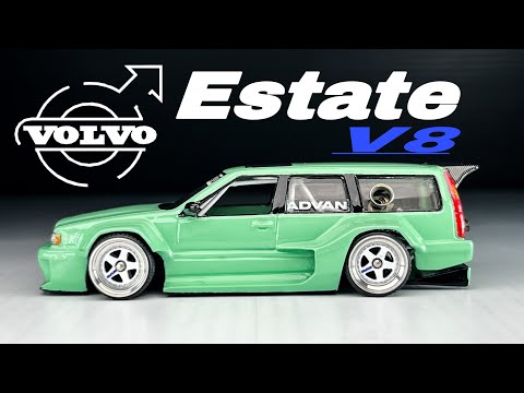 V8 twin Turbo mid engine Volvo estate HotWheels Custom