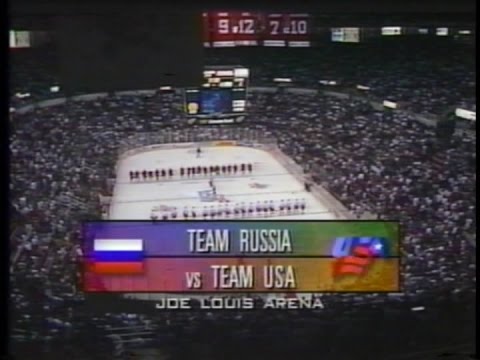 RUSSIA vs USA / WC 1996 / Hockey (Joe Louis Arena) (English)