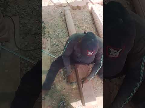 Hand carved red sandstone pillar (10 feet)