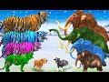10 Zombie Tigers vs Cow Cartoon Rescue Saved By Woolly Mammoth Elephant Giant Animal Fights