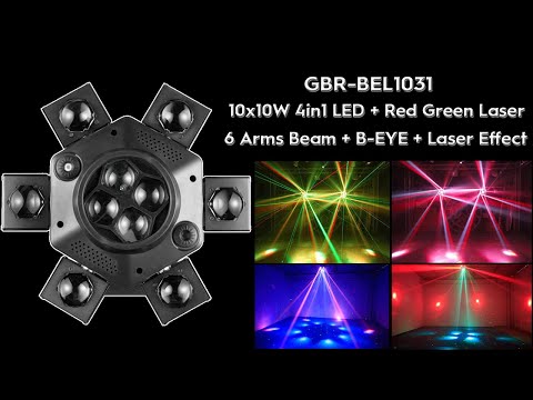 GBR-BEL1031 6 Arms Beam + B-EYE+Laser Effect Light