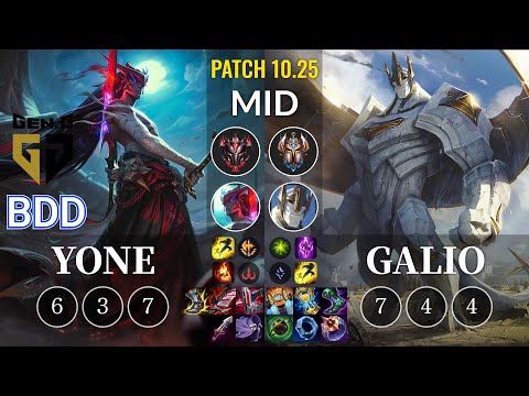 GEN Bdd Yone vs Galio Mid - KR Patch 10.25