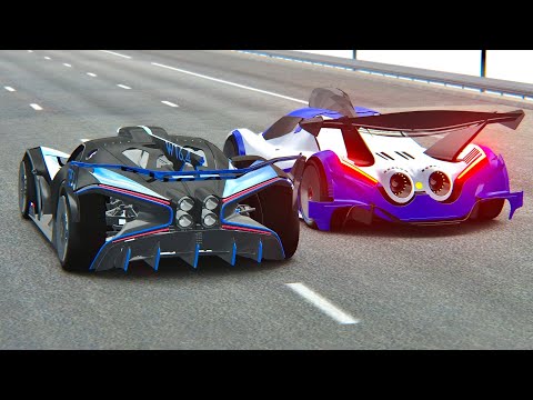 Bugatti Bolide vs Devel Sixteen GTR - Drag Race 20 KM
