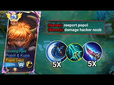 TOP GLOBAL POPOL AND KUPA CRAZY 1 HIT BUILD & EMBLEM 2025 (Must try | POPOL AND KUPA BEST BUILD 2025