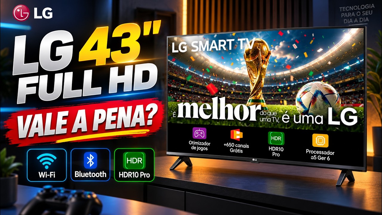 Miniatura da avaliação em vídeo de Smart TV LG 43LR6700 43 Polegadas