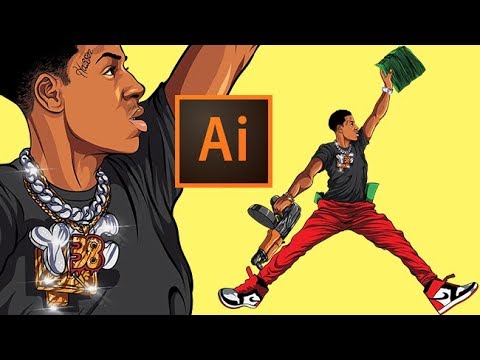 Drawing NBA YoungBoy from Scratch ( ADOBE ILLUSTRATOR )