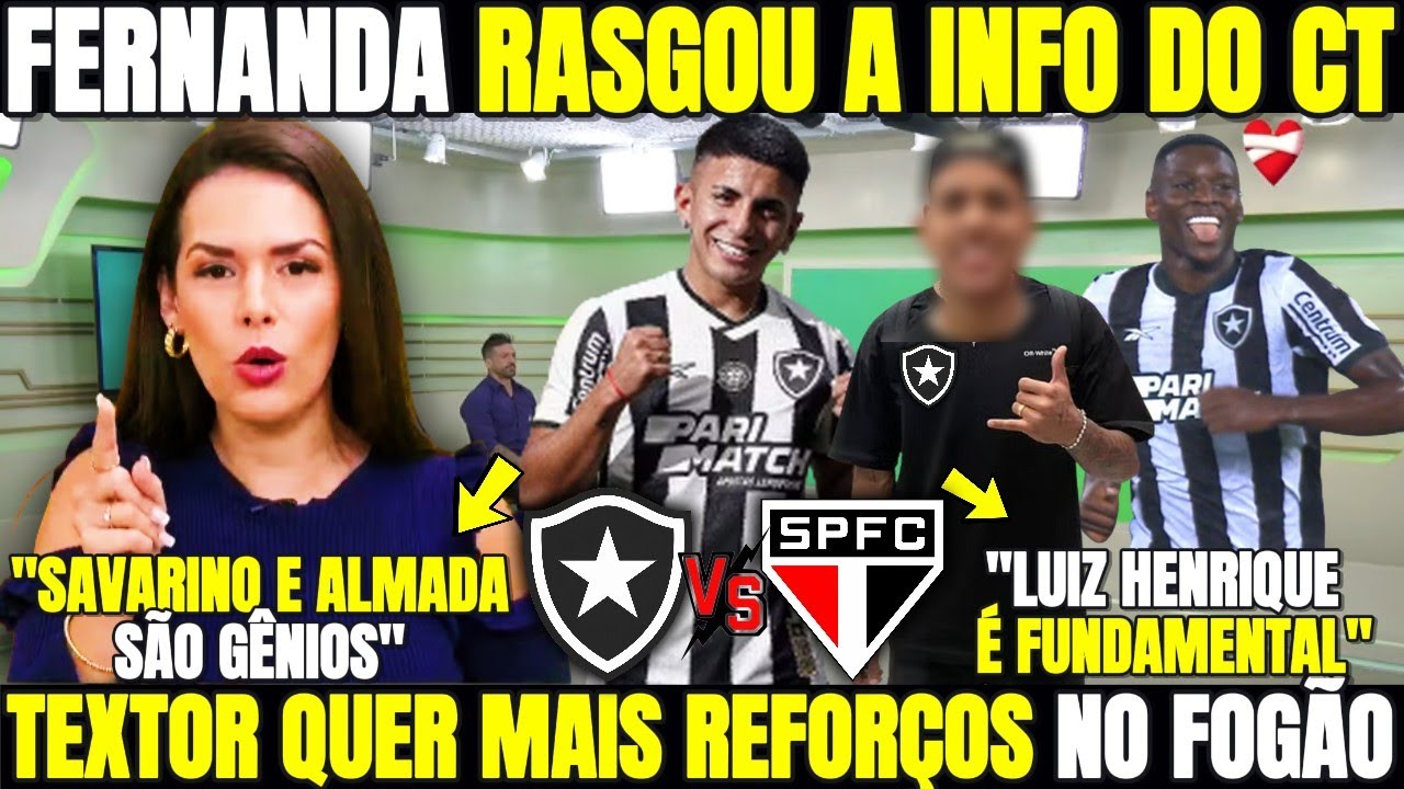 FERNANDA MAIA RASGOU A INFORMAÇÃO PRIVILEGIADA DE DENTRO DO CT LONIER! NOTICIAS DO BOTAFOGO DE HOJE