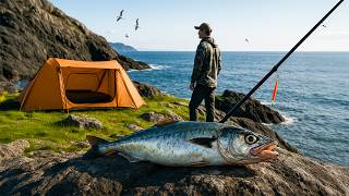 Download lagu Solo Camping on a Remote Ocean Cliff – Catch & Cook mp3