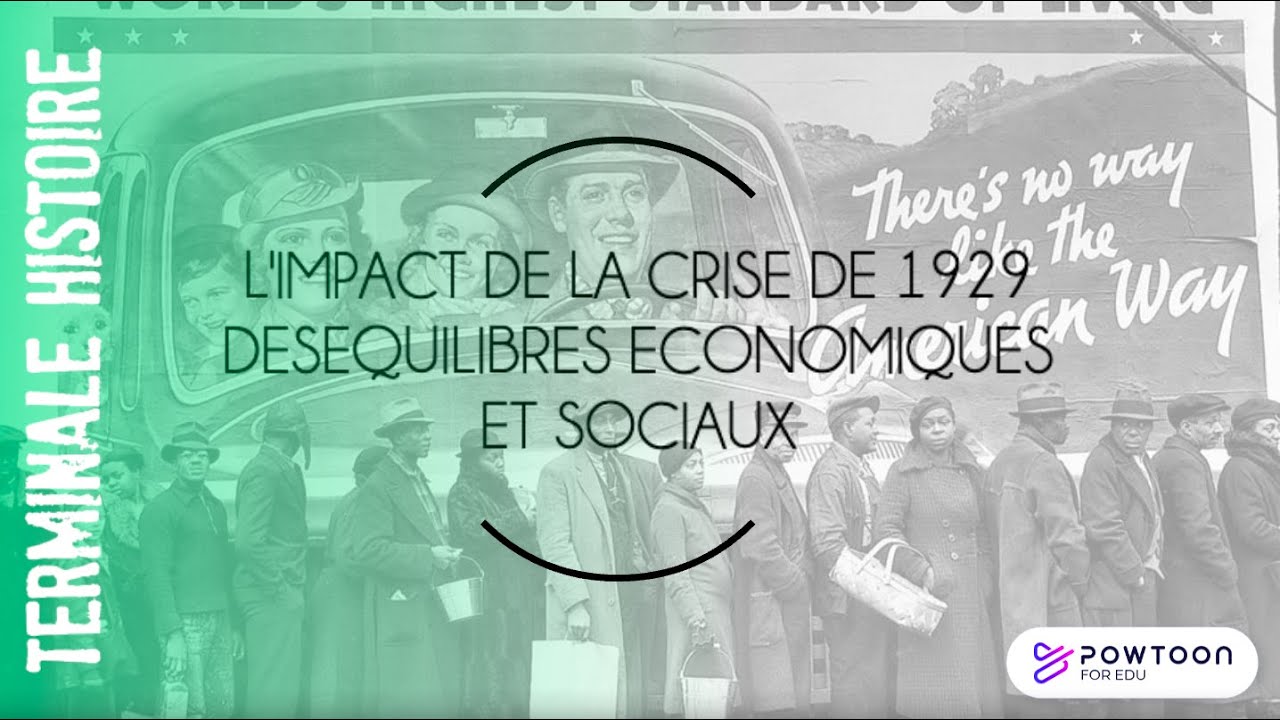 TERMINALE L'impact de la crise de 1929, déséquilibres économiques et sociaux.