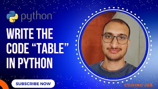 How to Create Tables in Python Using Loops | Beginner Tutorial #coding #codingjee #python