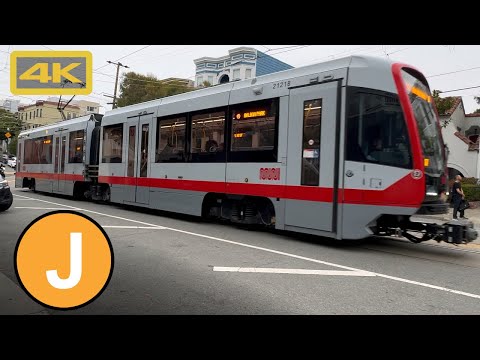 San Francisco Muni Metro J Line, Downtown San Francisco to Mission Delores, Siemens, 4K Train Ride