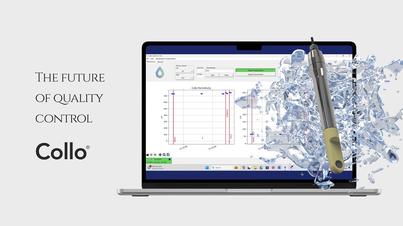 Simple, novel, fast test for quality control or counterfeit check on liquids, using the Collo Probe