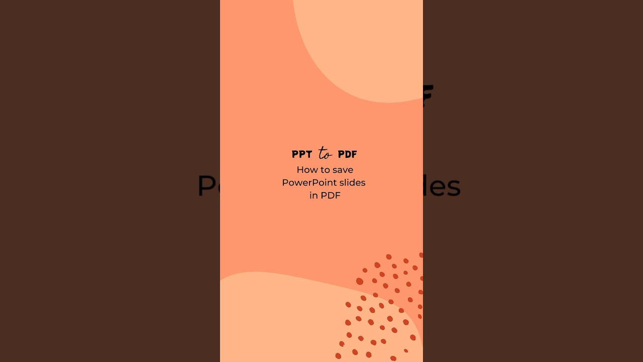 ⚡ How to save #PPT slides in #PDF