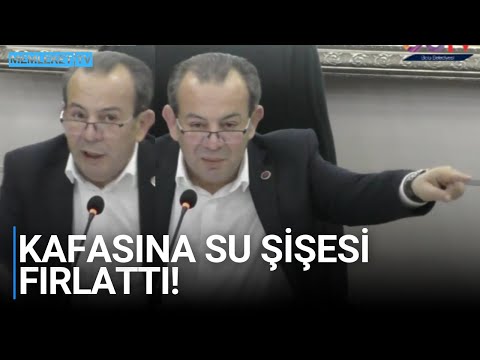 AKP'li Hacer Çınar, Tanju Özcan'a dolu su şişesi fırlatıp hakaret etti