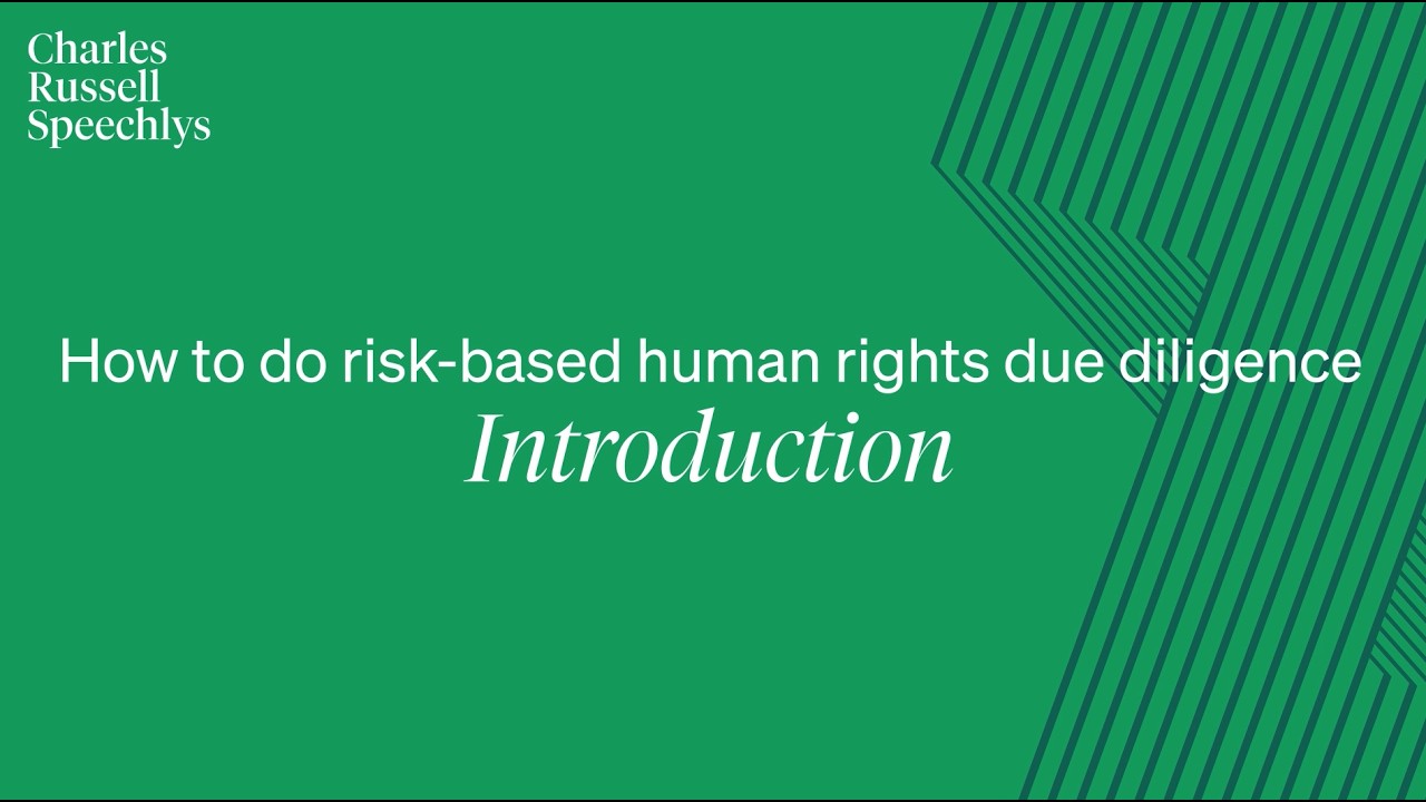 How to do risk based human rights due diligence: Introduction