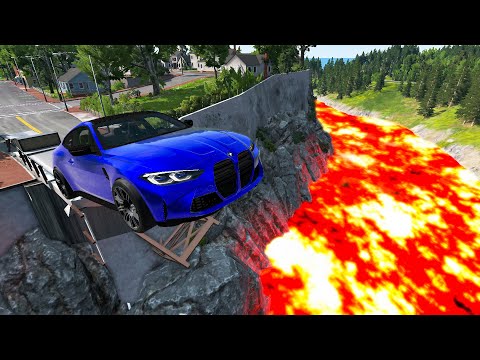 Cars vs Broken Bridge, But Floor Is Lava 😱 BeamNG Drive
