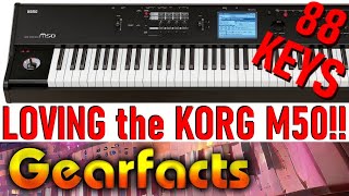 Video thumbnail for The mighty KORG M50 88 key version! Expressiveness +++++ by Gearfacts