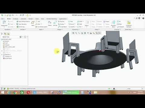 chair + table make with creo paramatric