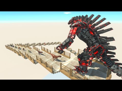 Red Mecha Godzilla vs X3 Godzilla 2023 Death Fall and All Unit in Animal Revolt Battle Simulator!!