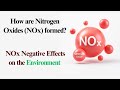 How Are Nitrogen Oxides NOx Formed NOx Negative Effects On The Environment