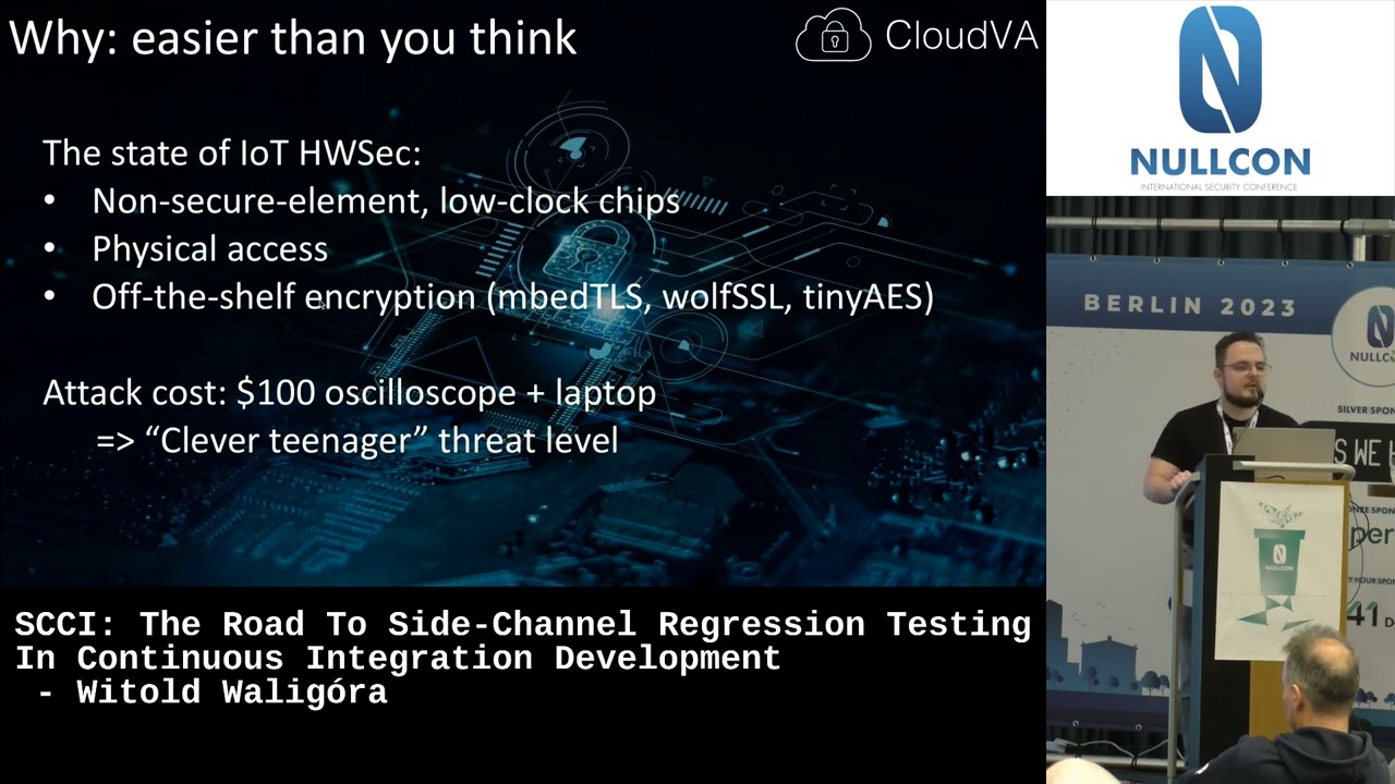 Nullcon Berlin 2023 | SCCI: The Road To Side-Channel Regression Testing In CI Development by Witold