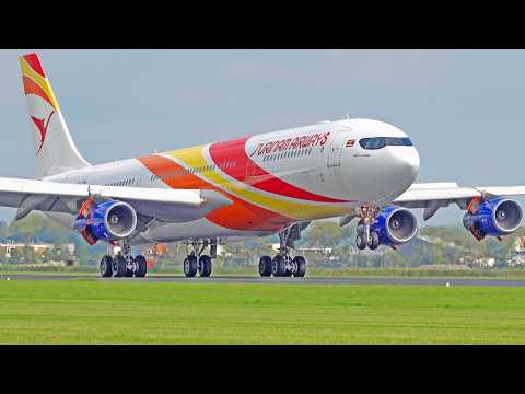 35 HEAVY LANDINGS & TAKE OFFS | A380, B747-8F, A350, B777 | Amsterdam Schiphol Airport Spotting 🇳🇱