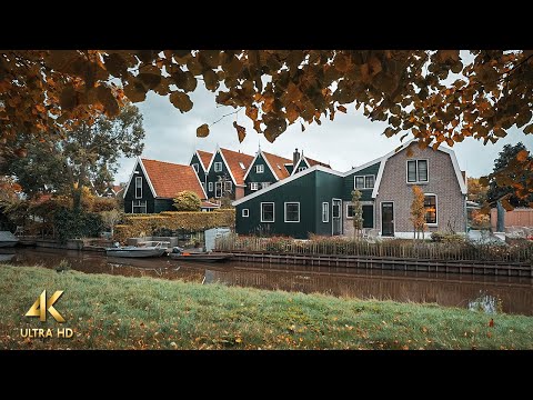 Moody Village Walk in De Rijp, Netherlands • 4K Binaural Slow TV