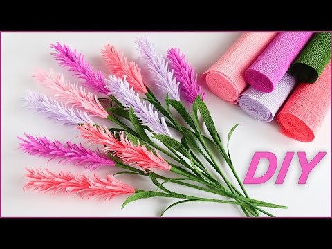 How to make Lavender Paper Flowers/Lavender with Crepe Paper