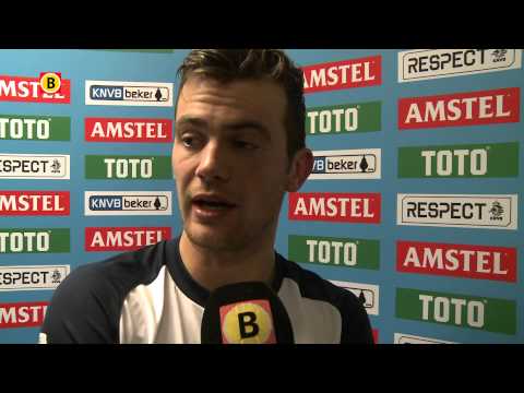 NAC-speler Erik Falkenburg na bekerwinst op Fortuna Sittard