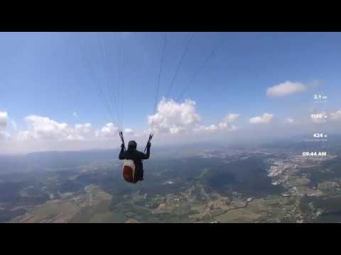 Paragliding in Lijak with chase cam
