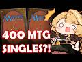 I bought 400 Magic the Gathering singles!! Let's unbox them✨【Handcam】& cozy knitting!🧶