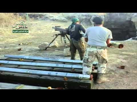 استهداف قوات النظام بصواريخ غراد من قبل حركة الفدائيين الثورية في دير محردة في ريف حماة
