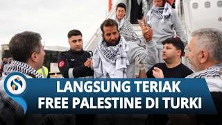Dibebaskan Oleh Israel, Aktivis Global Sumud Langsung Teriak Free Palestine di Tanah Turki