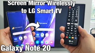 Galaxy Note 20: How to Connect Screen Mirror Wirelessly to LG Smart TV