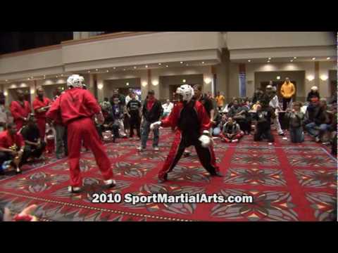 Troy Binns v Anthony Merricks - Men's MW point sparring - 2010 Amerikick Internationals