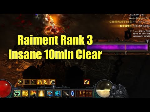 Raiment Rank 3 - Insane 10min Clear! (Season 23 Monk)