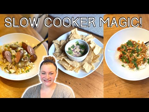 EASY SLOW COOKER RECIPES FOR SUMMER! APPETIZER, MAIN DISH & DESSERT IN MY CROCK POT!