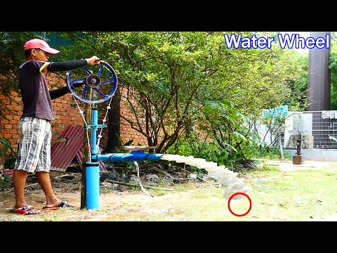 Free electricity | I turn PVC pipe into a water wheel  pump at home free no need electricity power