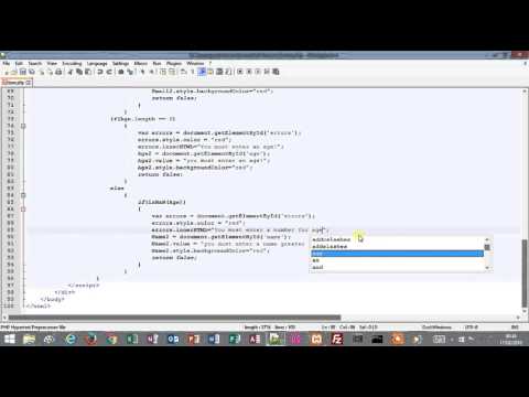 Tutorial 1 Form Validation Using Javascript And Php Part 49 Email Validation