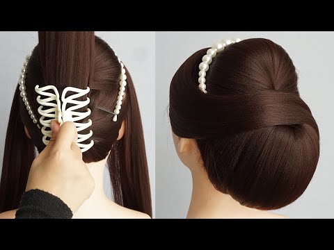 Elegant Low Bun Hairstyle With Claw Clip | Beautiful...