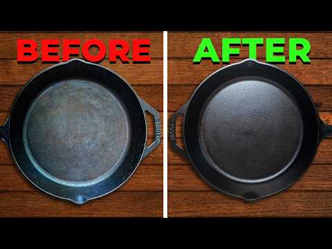 Cast Iron Skillet Restoration | Clean, Season & Make It Nonstick Forever