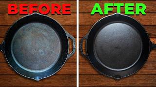 Cast Iron Skillet Restoration | Clean, Season & Make It Nonstick Forever