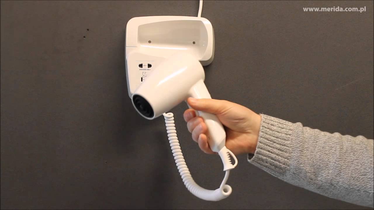 Hair dryer for hotels white plastic cover