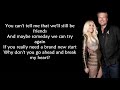 Blake Shelton Ft. Gwen Stefani - Go Ahead and Break My Heart (LYRICS)