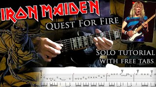 Iron Maiden - Quest For Fire Dave Murray&#39;s solo lesson (with tablatures and backing tracks)