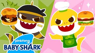 [✨NEW] Baby Shark vs Thief Baby Shark! Who Can Cook the Best Burger? | Baby Shark Official