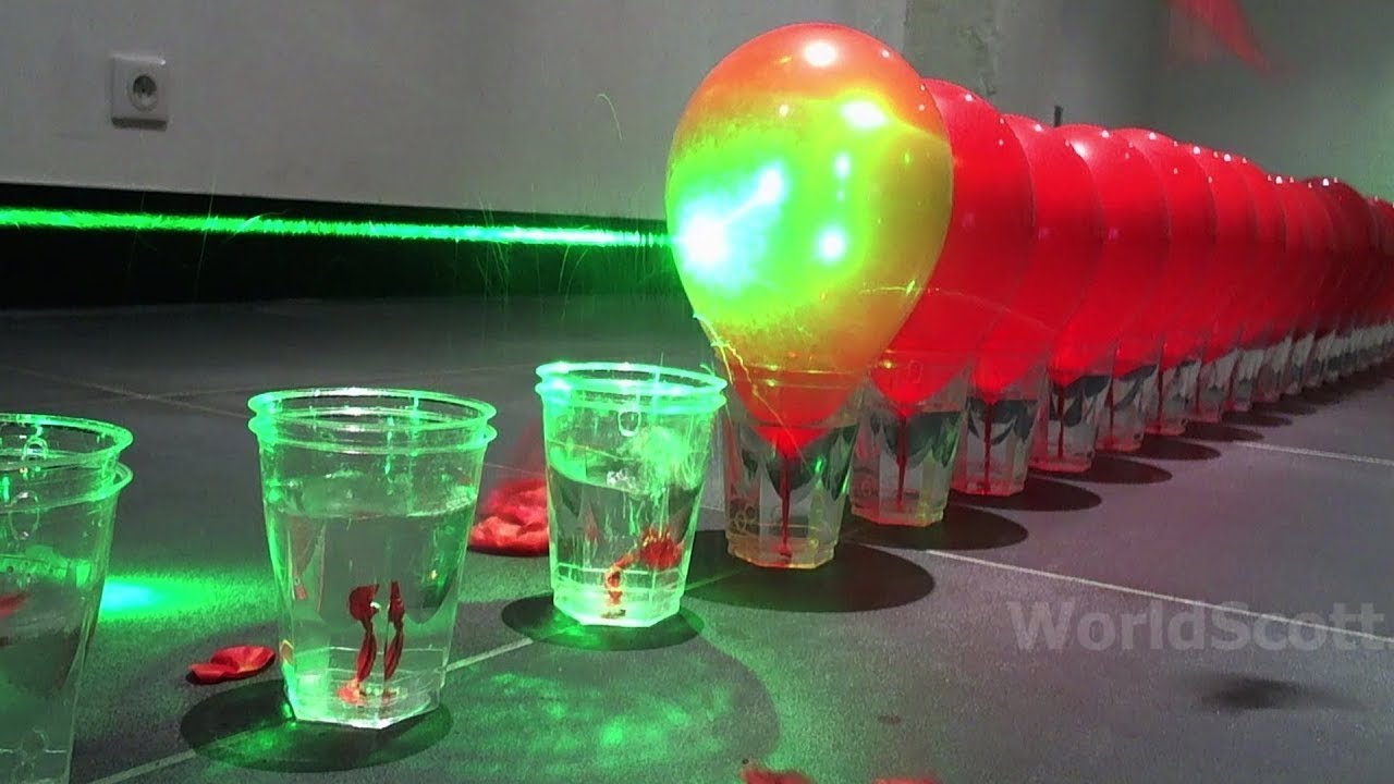Hundreds Of Balloons Fall Victim To A Giant Laser